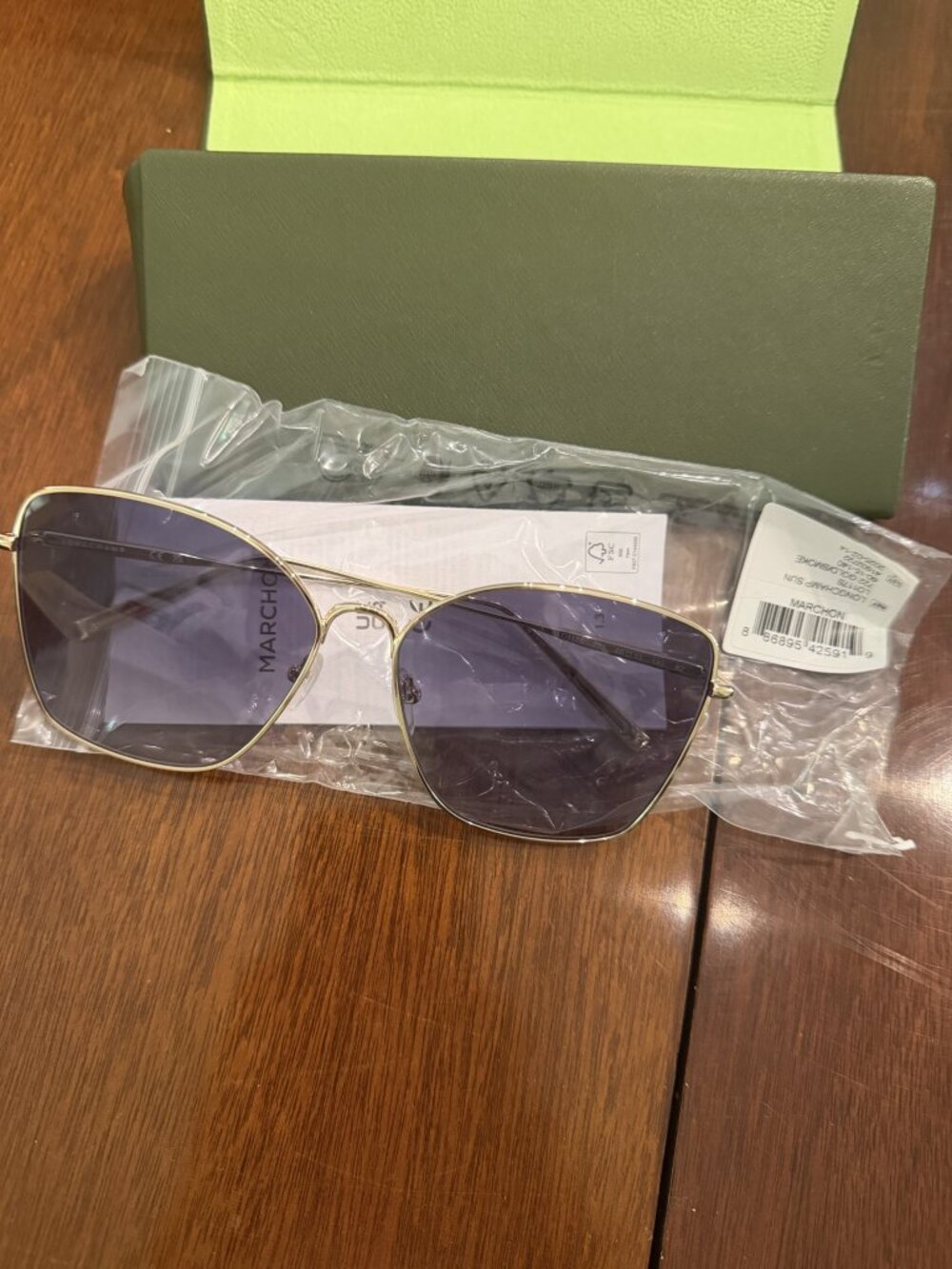 Longchamp LO117S Gold Smoke Aviator Sunglasses with Case